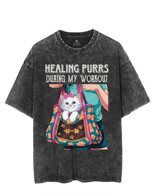 HEALING PURRS DURING MY WORKOUT VINTAGE GYM SHIRT