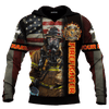 Jesus Firefighter Joshua Bible Verse Be Strong And Courage Customized 3D All Over Printed hoodie
