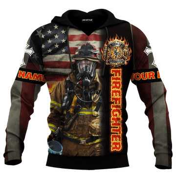 Jesus Firefighter Joshua Bible Verse Be Strong And Courage Customized 3D All Over Printed hoodie