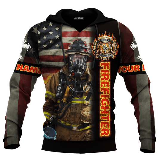 Jesus Firefighter Joshua Bible Verse Be Strong And Courage Customized 3D All Over Printed hoodie