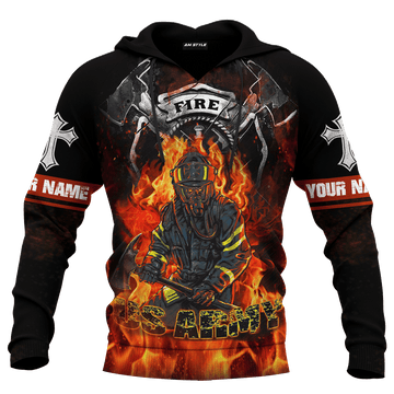 Firefighter US Army Customized 3D All Over Printed hoodie