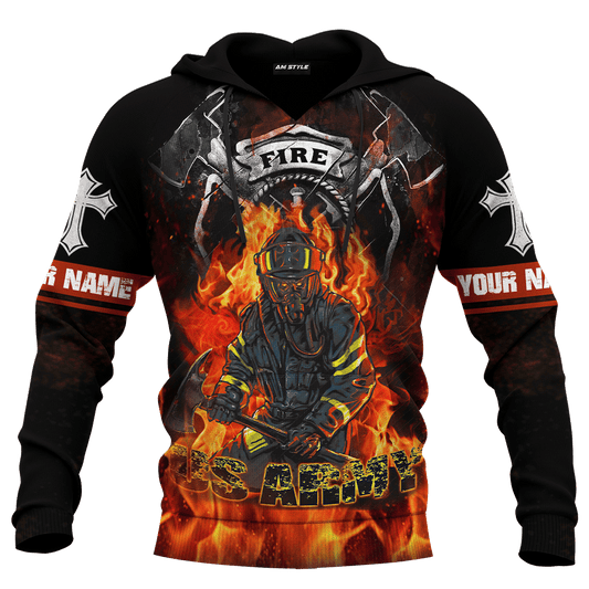 Firefighter US Army Customized 3D All Over Printed hoodie