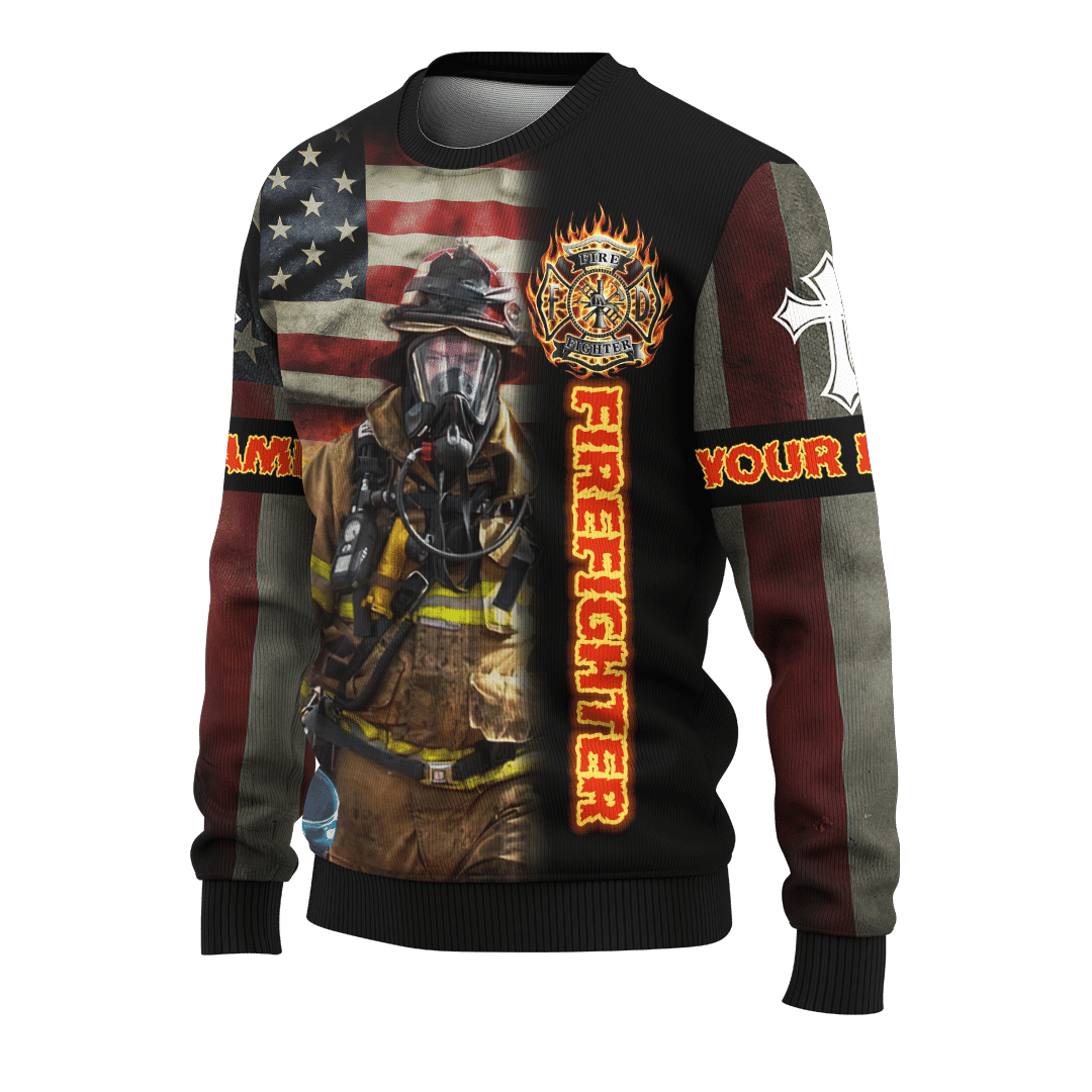 Jesus Firefighter Joshua Bible Verse Be Strong And Courage Customized 3D All Over Printed hoodie