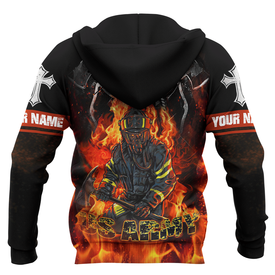 Firefighter US Army Customized 3D All Over Printed hoodie
