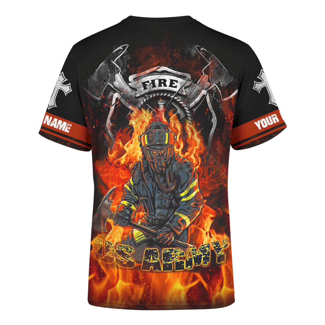 Firefighter US Army Customized 3D All Over Printed hoodie