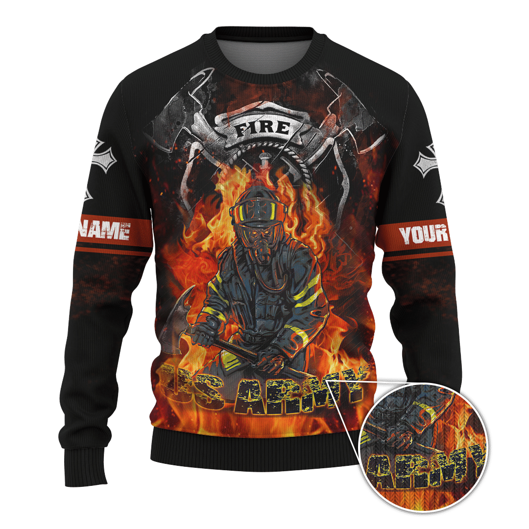 Firefighter US Army Customized 3D All Over Printed hoodie