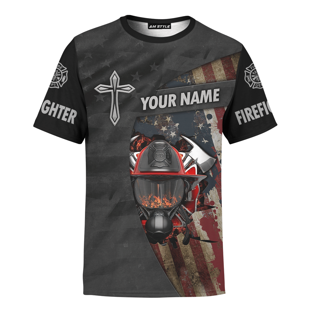 Jesus Firefighter IM A Firefighter I Am Not Allowed In Hell Satan Is Afraid I Put His Fire Out Customized 3D All Over Printed hoodie