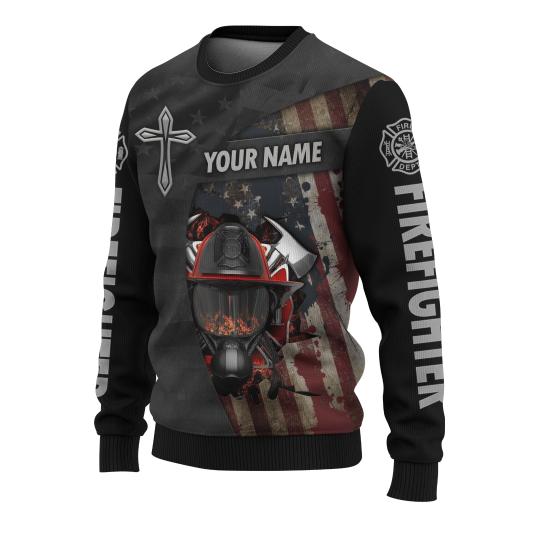 Jesus Firefighter IM A Firefighter I Am Not Allowed In Hell Satan Is Afraid I Put His Fire Out Customized 3D All Over Printed hoodie