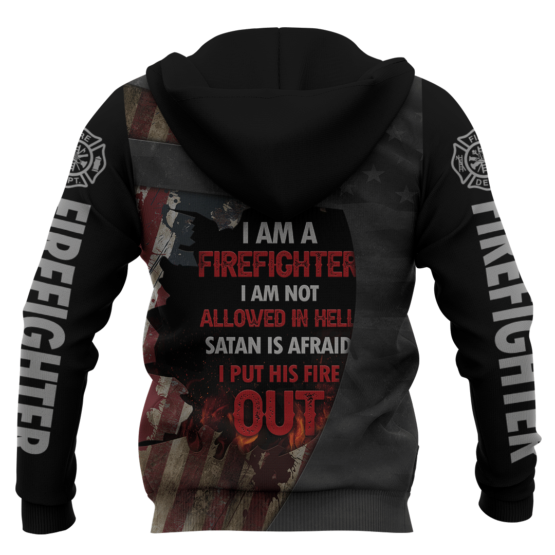 Jesus Firefighter IM A Firefighter I Am Not Allowed In Hell Satan Is Afraid I Put His Fire Out Customized 3D All Over Printed hoodie
