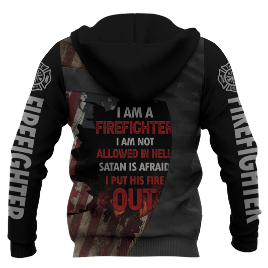 Jesus Firefighter IM A Firefighter I Am Not Allowed In Hell Satan Is Afraid I Put His Fire Out Customized 3D All Over Printed hoodie