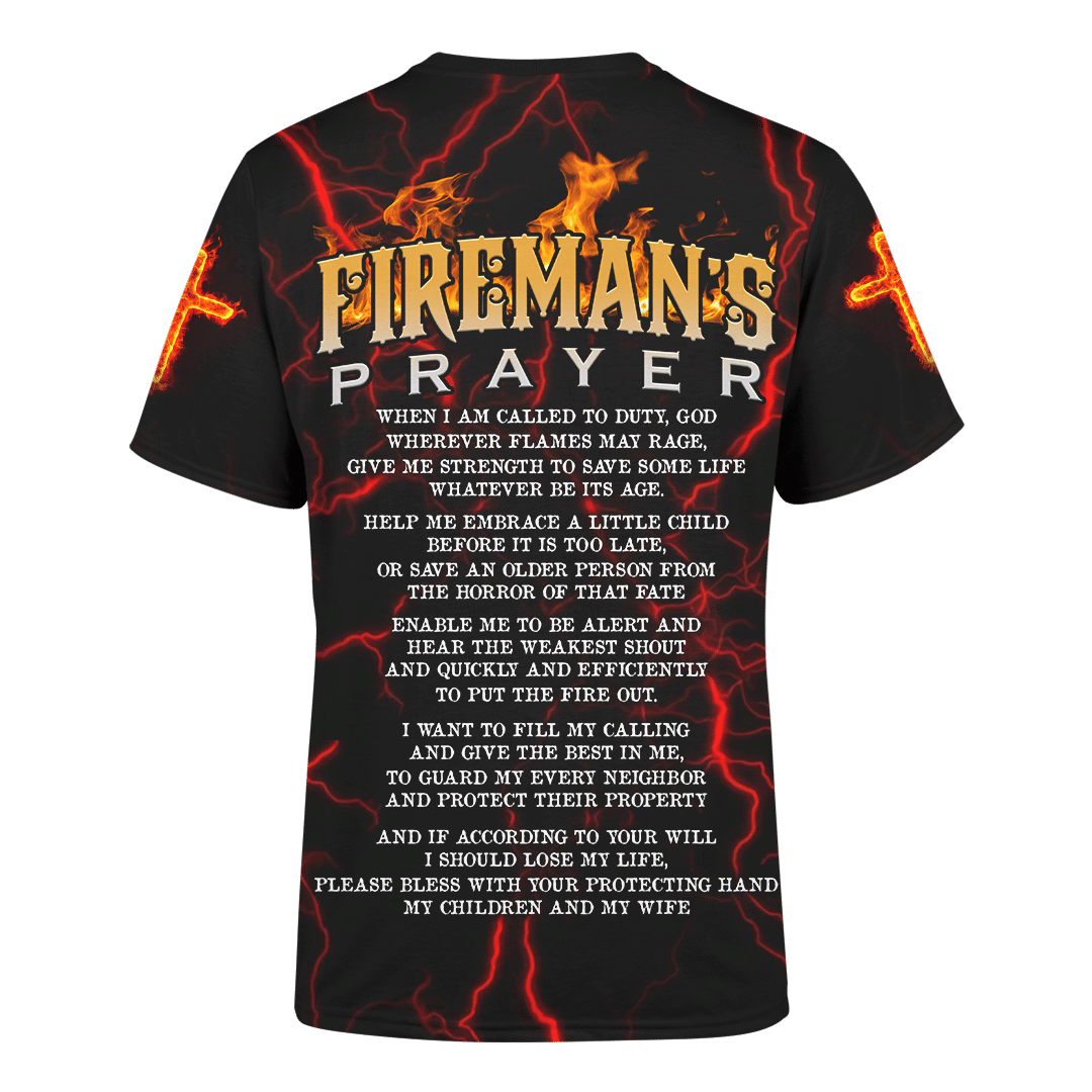 Jesus Firefighter Fireman Prayer Never Forget Customized 3D All Over Printed hoodie