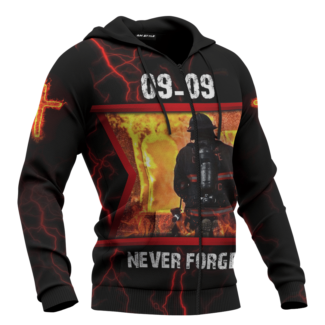 Jesus Firefighter Fireman Prayer Never Forget Customized 3D All Over Printed hoodie