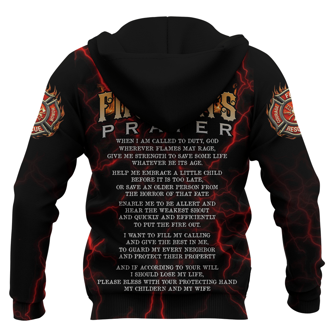 Jesus Firefighter Fireman Prayer Never Forget Customized 3D All Over Printed hoodie
