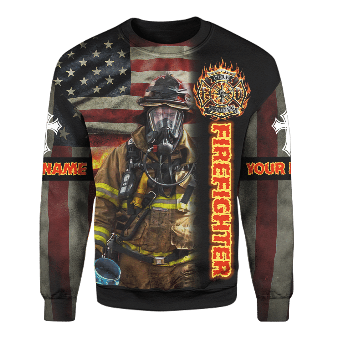 Jesus Firefighter Joshua Bible Verse Be Strong And Courage Customized 3D All Over Printed hoodie
