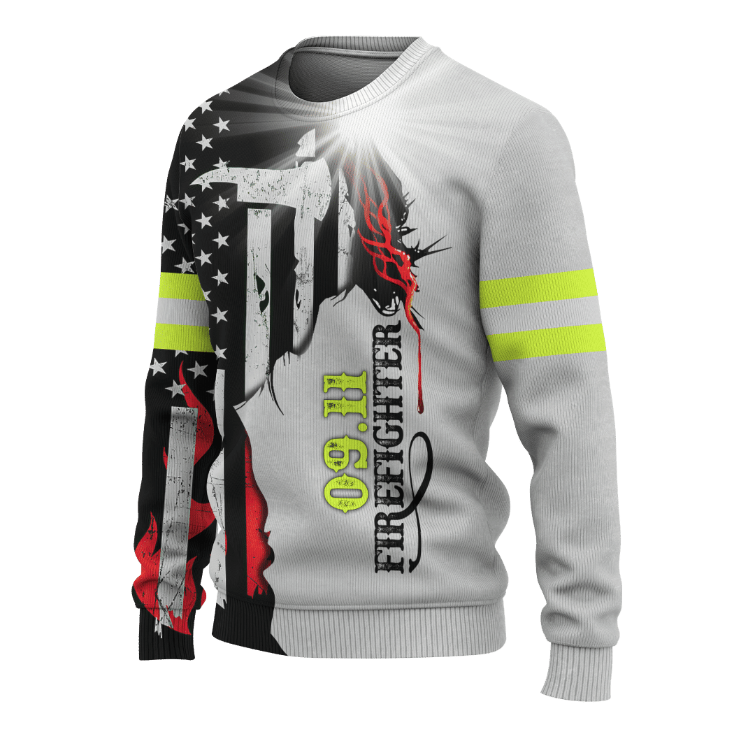 Jesus Firefighter First In Last Out Customized 3D All Over Printed Shirt Hoodie