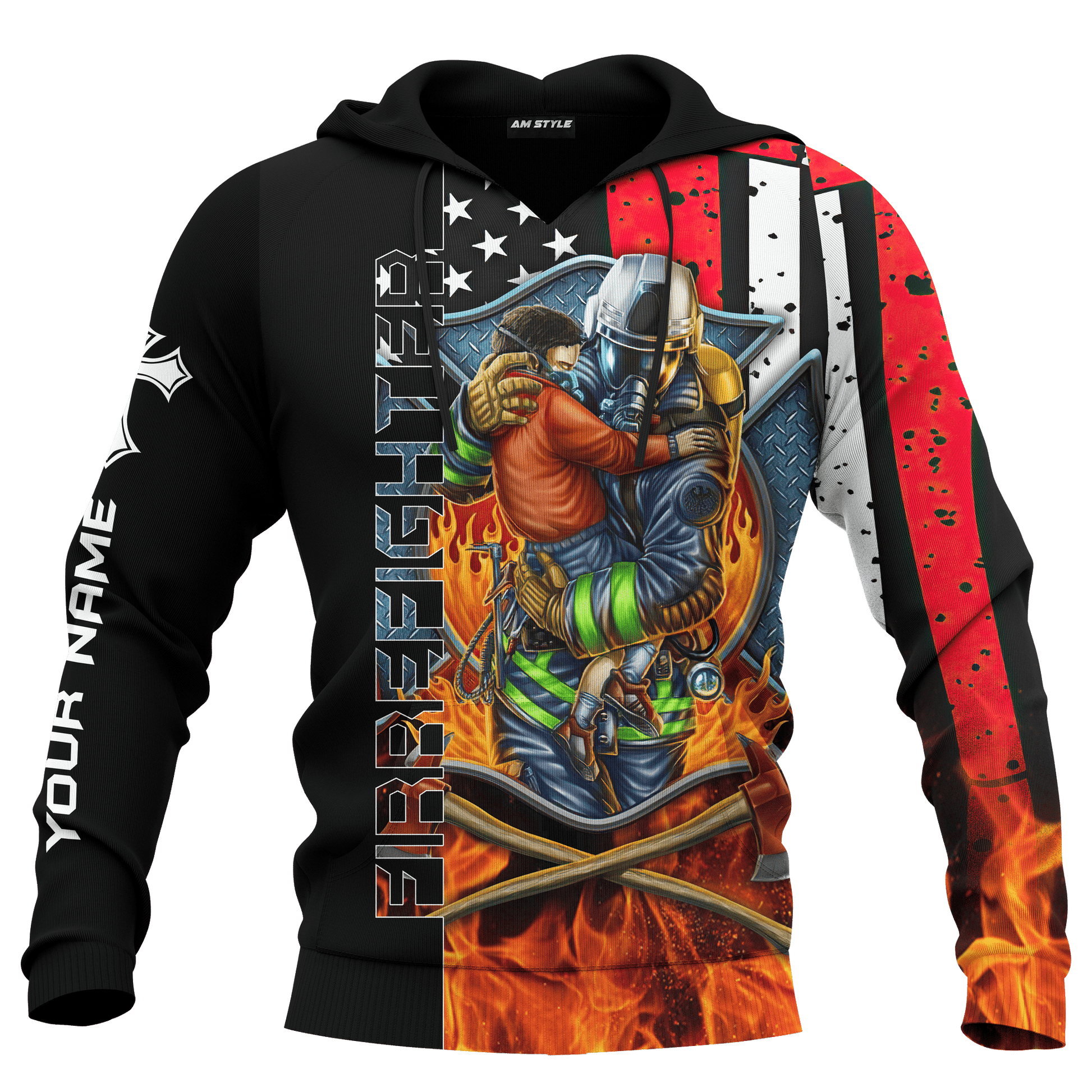 Jesus Firefighter Breathtaking Firefighter Customized 3D All Over Printed Shirt Hoodie