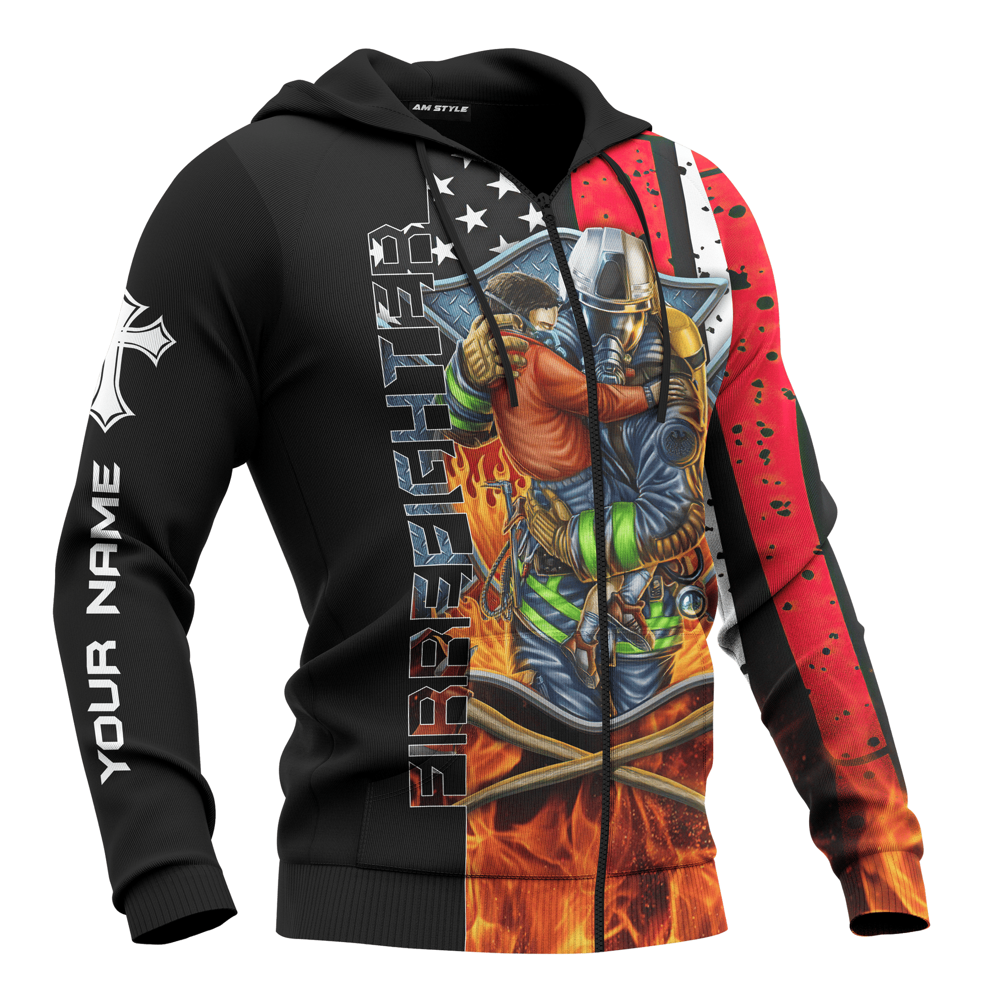 Jesus Firefighter Breathtaking Firefighter Customized 3D All Over Printed Shirt Hoodie