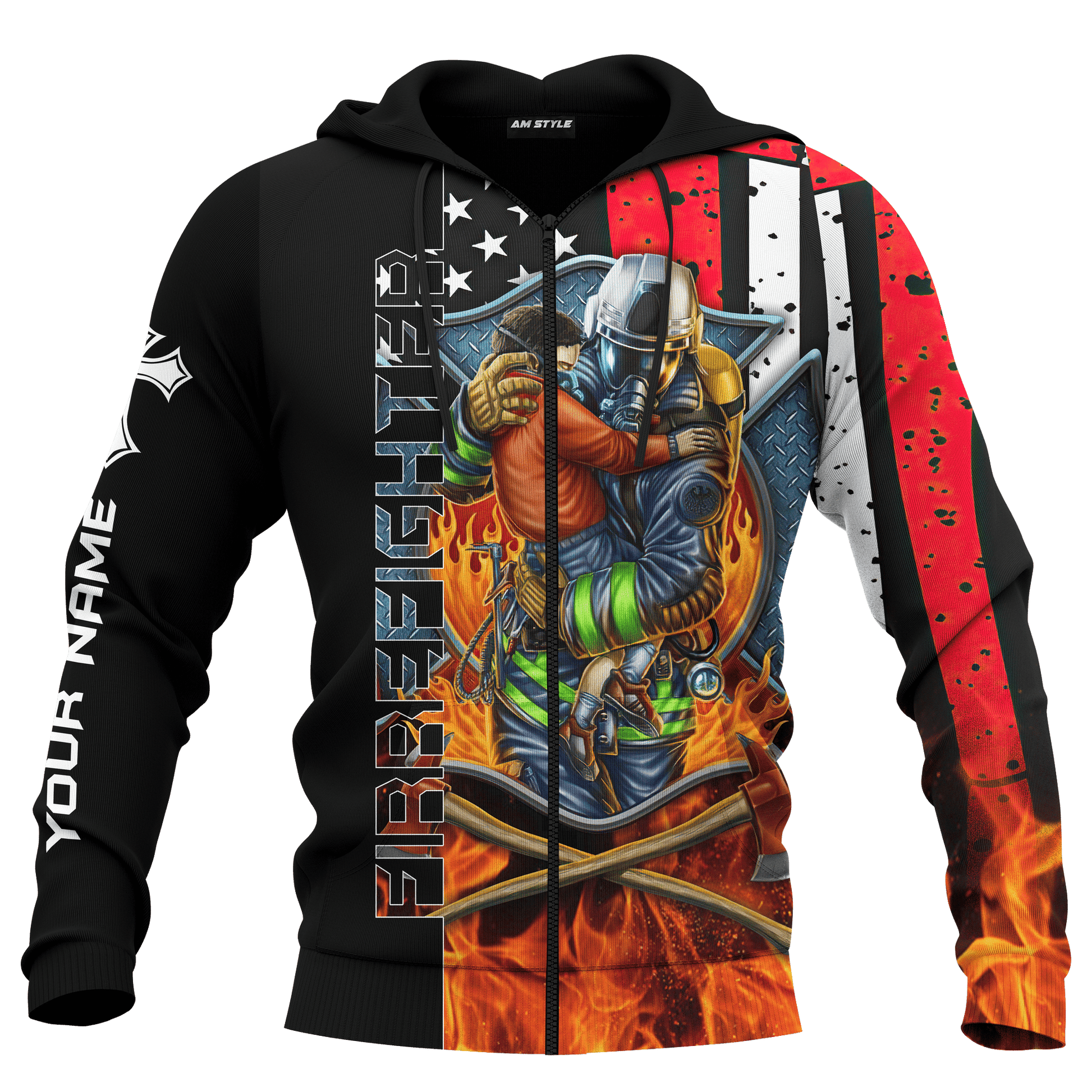 Jesus Firefighter Breathtaking Firefighter Customized 3D All Over Printed Shirt Hoodie