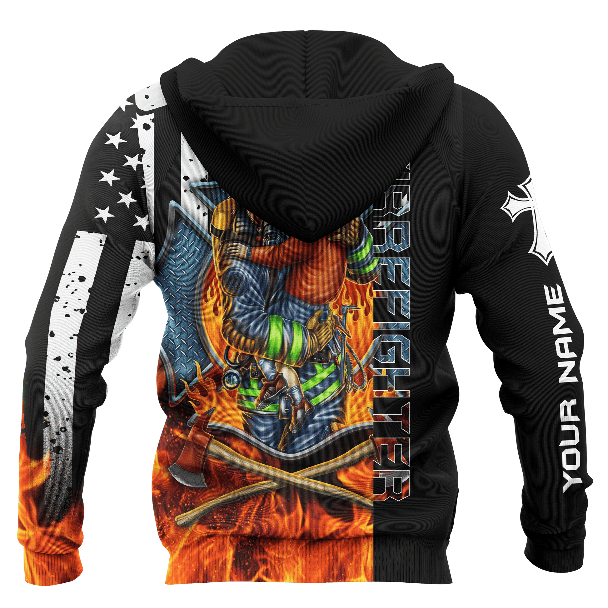 Jesus Firefighter Breathtaking Firefighter Customized 3D All Over Printed Shirt Hoodie