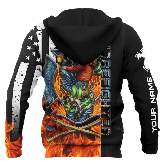 Jesus Firefighter Breathtaking Firefighter Customized 3D All Over Printed Shirt Hoodie
