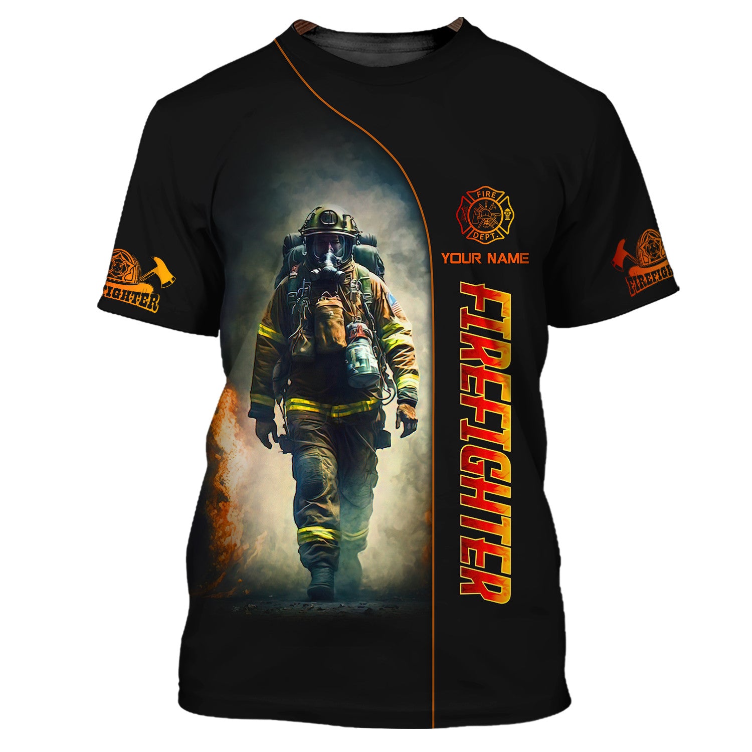 Firefighter Works On Fire 3D Full Print Shirt Fire Man Shirt Gift For Firefighters