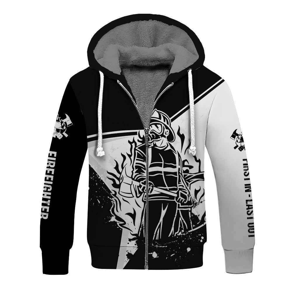 Personalized Firefighter Black White Color 3D All Over Printed Hoodie For Men And Women