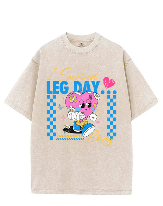 I SURVIVED LEG DAY....BARELY VINTAGE GYM SHIRT