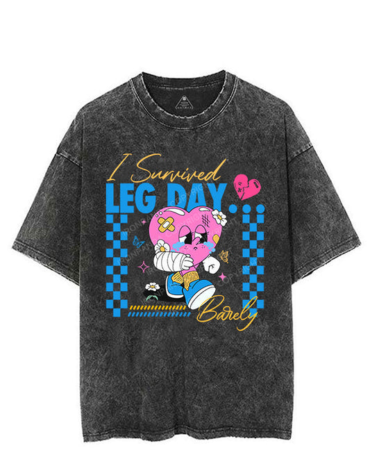 I SURVIVED LEG DAY....BARELY VINTAGE GYM SHIRT