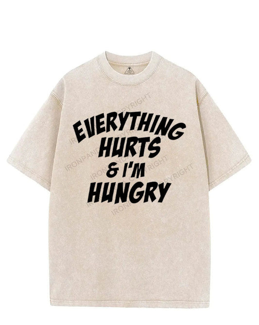 EVERYTHING HURTS & I'M HUNGRY VINTAGE GYM SHIRT