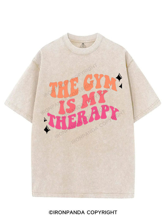 THE GYM IS MY THERAPY VINTAGE GYM SHIRT