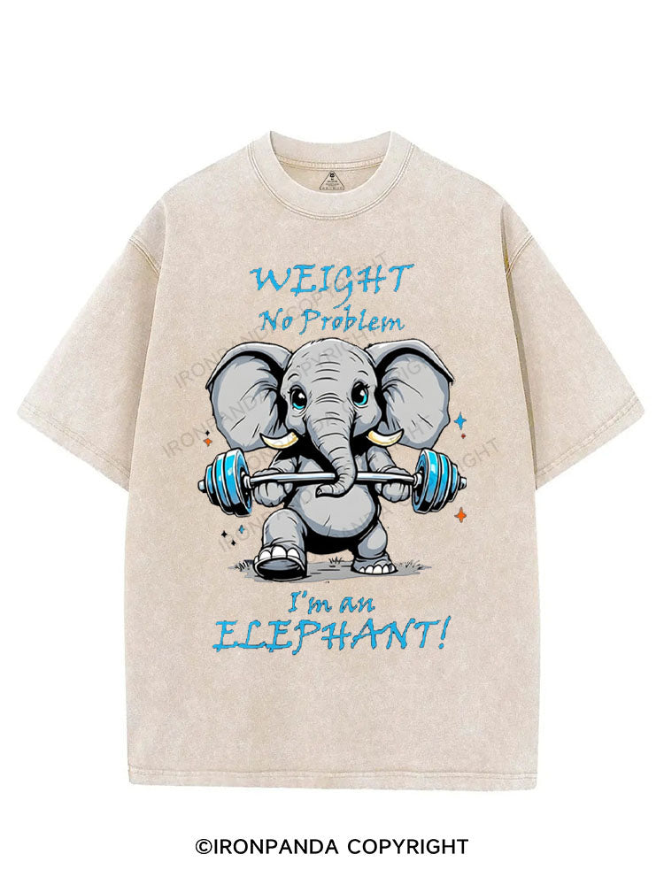 WEIGHT NO PROBLEM I'M AN ELEPHANT! VINTAGE GYM SHIRT