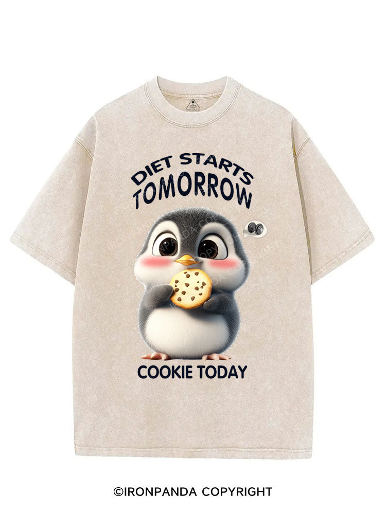 DIET STARTS TOMORROW COOKIE TODAY VINTAGE GYM SHIRT