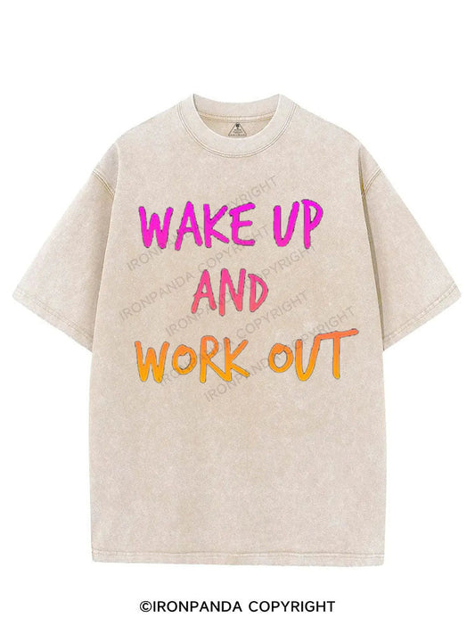 WAKE UP AND WORK OUT VINTAGE GYM SHIRT