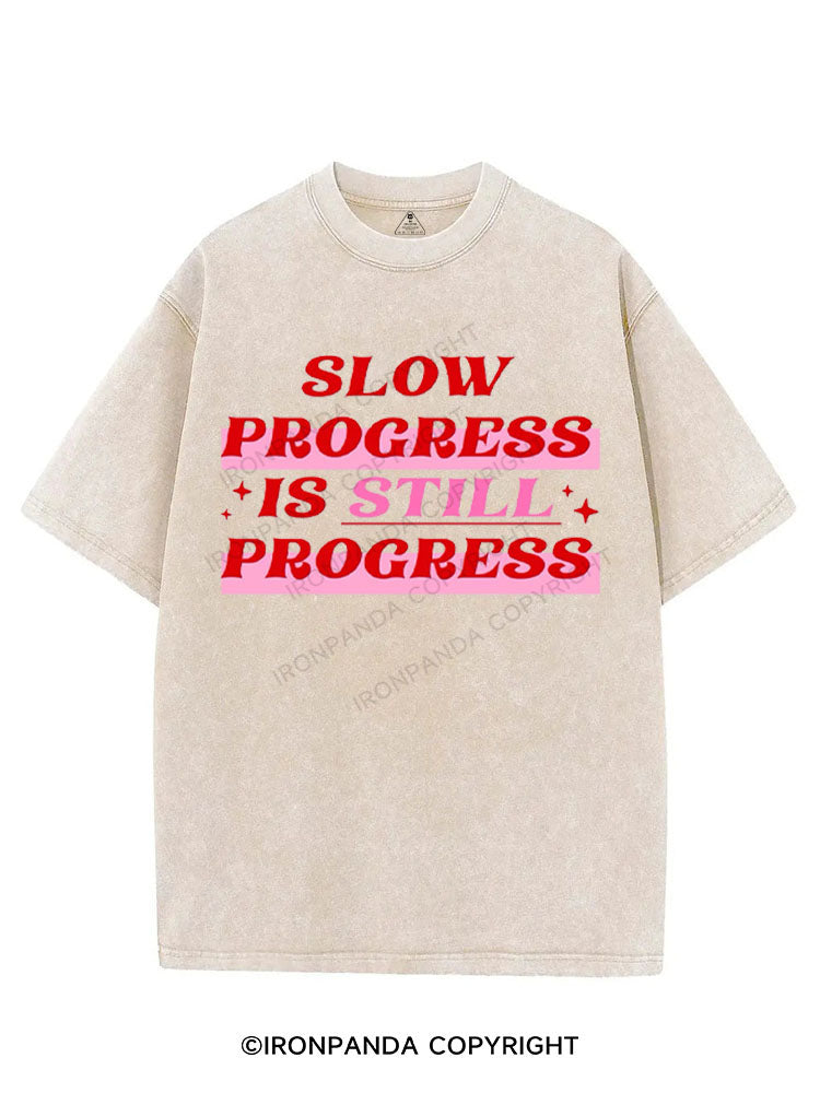 SLOW PROGRESS IS STILL PROGRESS VINTAGE GYM SHIRT