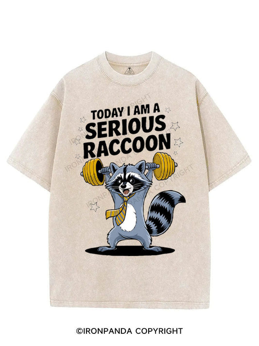 TODAY I AM A SERIOUS RACCOON VINTAGE GYM SHIRT