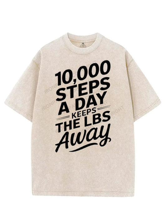 10000 STEPS A DAY KEEPS THE LBS AWAY VINTAGE GYM SHIRT