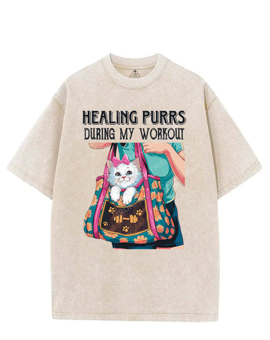 HEALING PURRS DURING MY WORKOUT VINTAGE GYM SHIRT