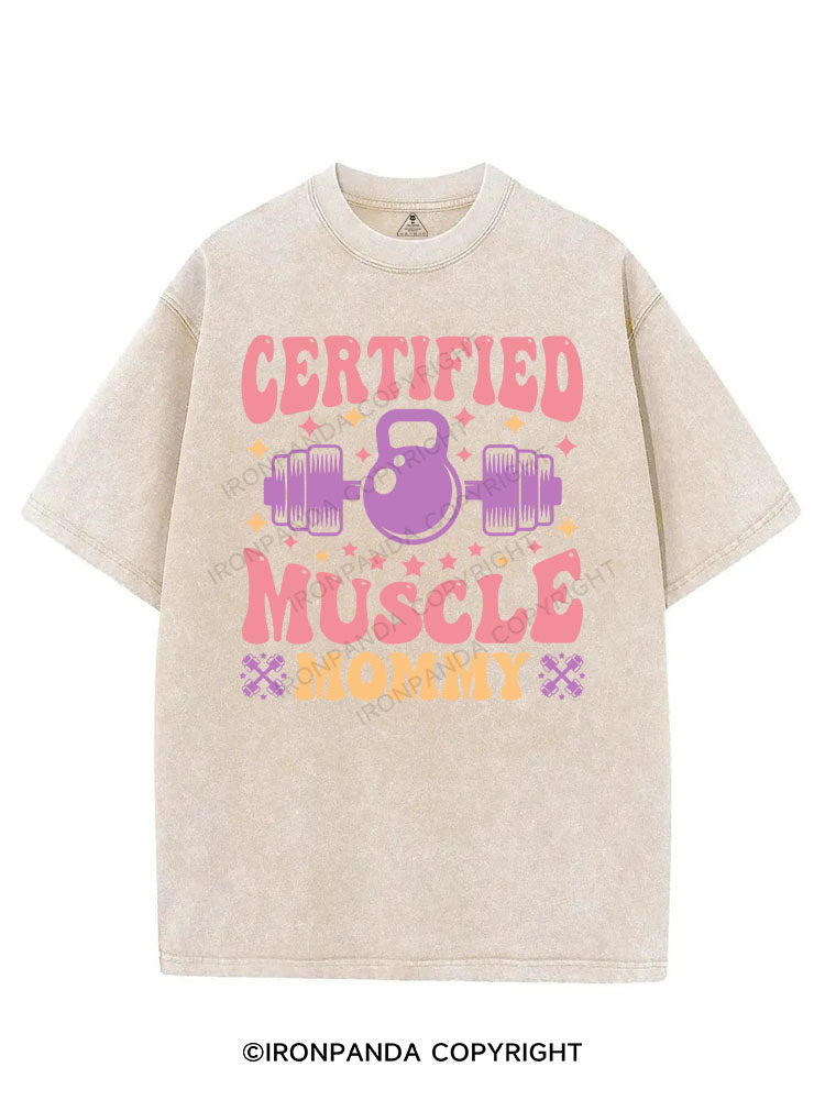 CERTIFIED MUSCLE Mom  VINTAGE GYM SHIRT