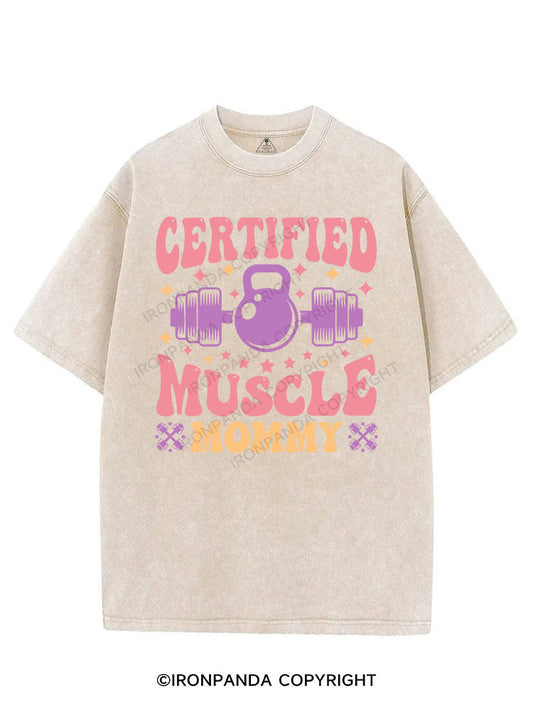 CERTIFIED MUSCLE Mom  VINTAGE GYM SHIRT