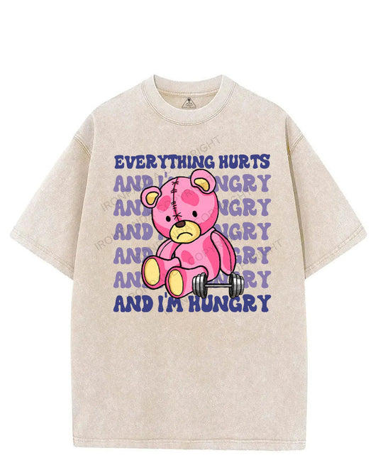 EVERYTHING HURTS AND I'M HUNGRY VINTAGE GYM SHIRT