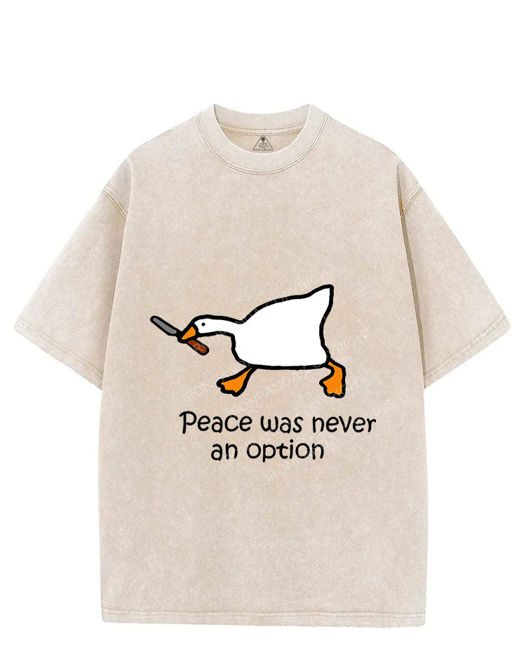 PEACE WAS NEVER AN OPTION VINTAGE GYM SHIRT