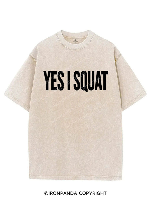 YES I SQUAT VINTAGE GYM SHIRT