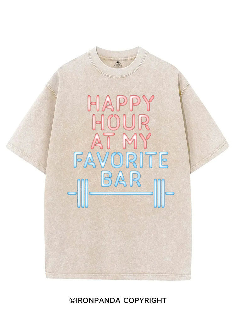 HAPPY HOUR AT MY FAVORITE BAR VINTAGE GYM SHIRT