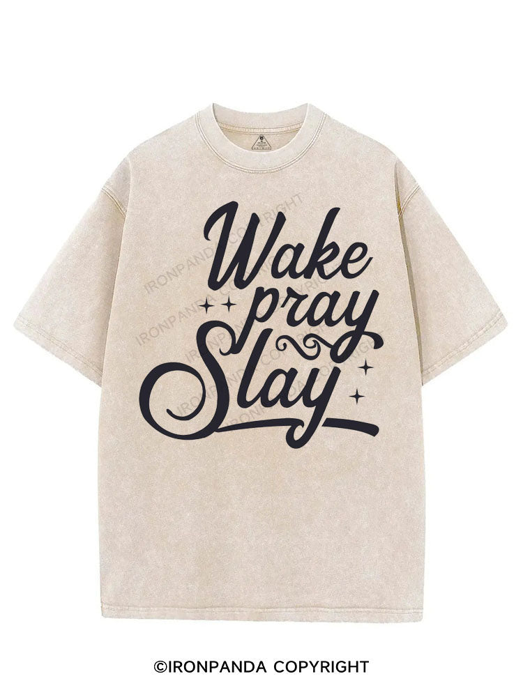 WAKE PRAY SLAY VINTAGE GYM SHIRT