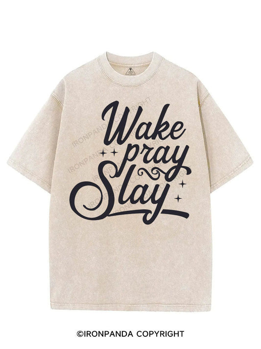 WAKE PRAY SLAY VINTAGE GYM SHIRT