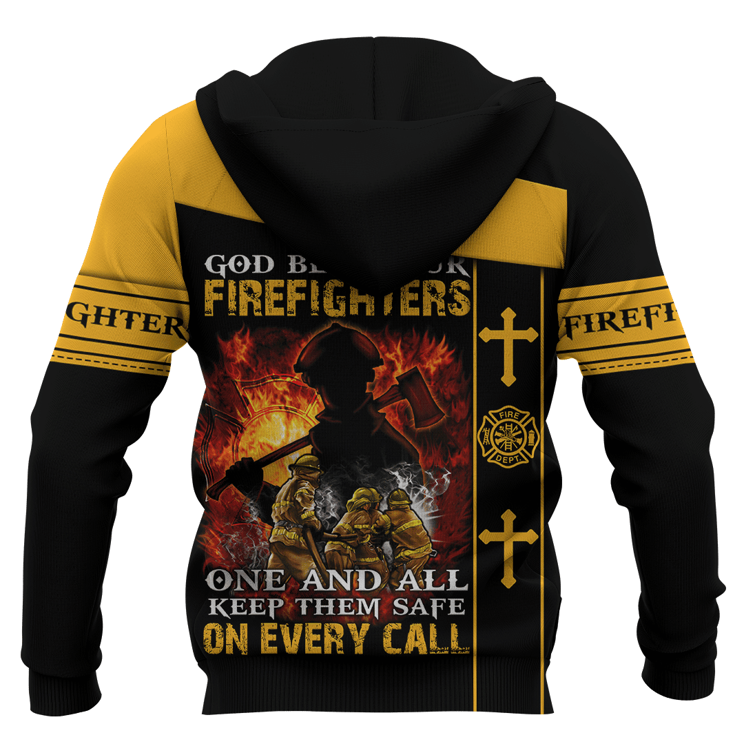 God Bless Our Firefighter One And All Keep Them Safe On Every Call Customized 3D All Over Printed hoodie
