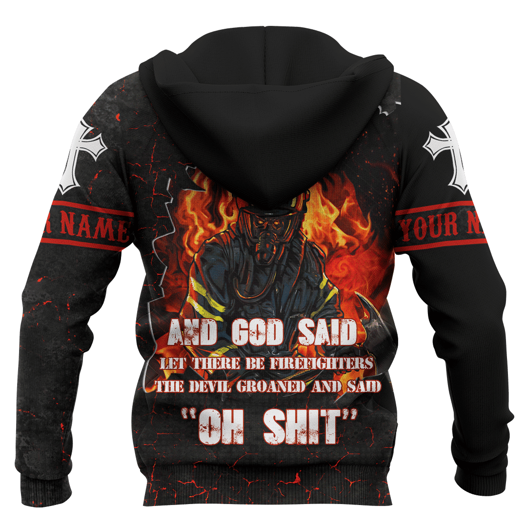US Army Firefighter And Devil Jesus Customized 3D All Over Printed hoodie