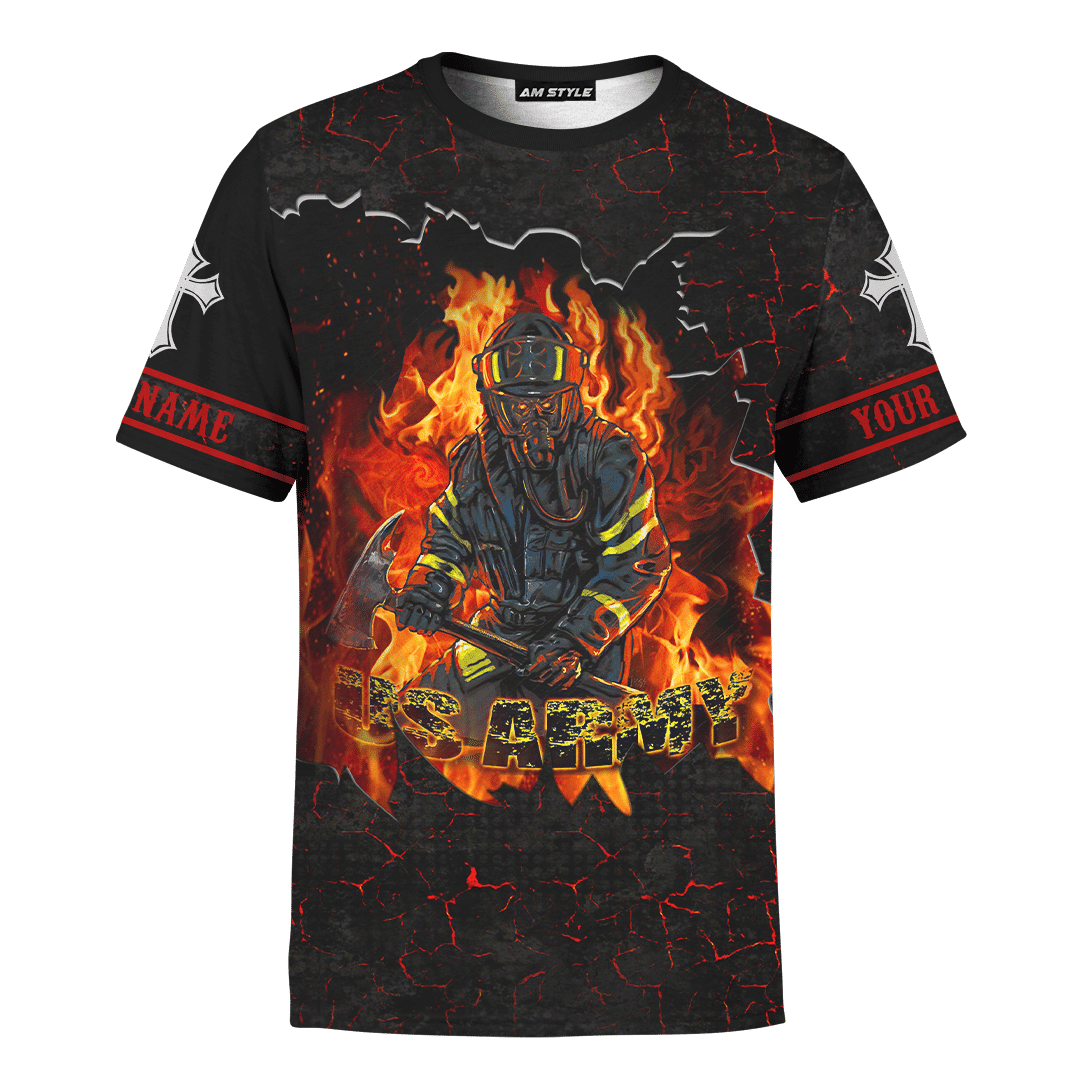 US Army Firefighter And Devil Jesus Customized 3D All Over Printed hoodie