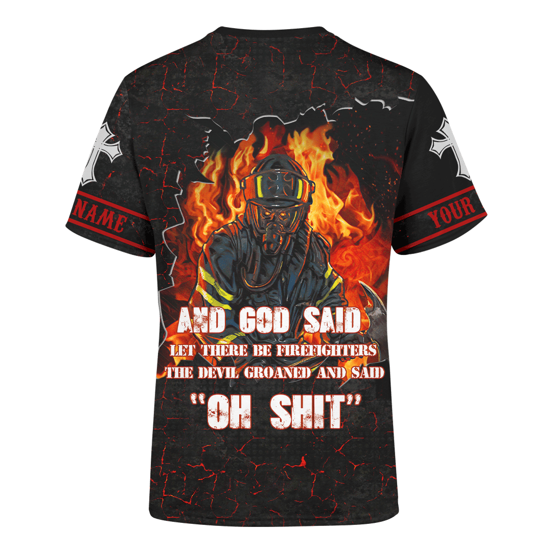 US Army Firefighter And Devil Jesus Customized 3D All Over Printed hoodie