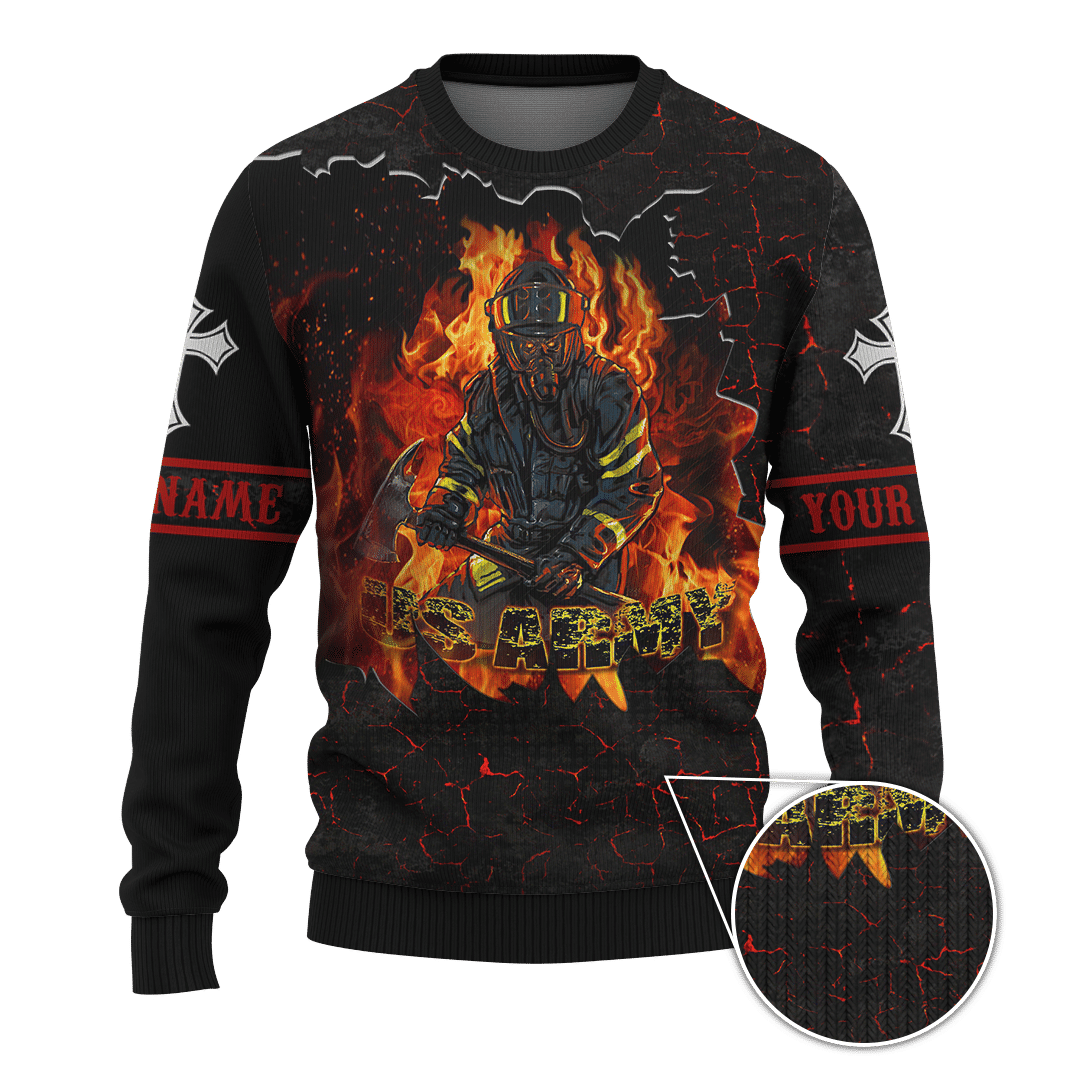 US Army Firefighter And Devil Jesus Customized 3D All Over Printed hoodie